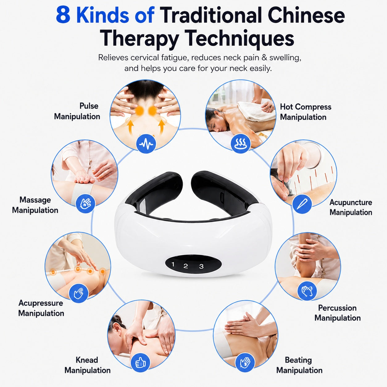 Electric Cervical Pulse Neck Massager Muscle Relax Massage Magnetic Therapy US
