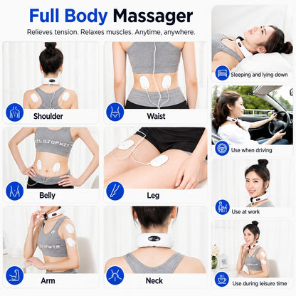 Electric Cervical Pulse Neck Massager Muscle Relax Massage Magnetic Therapy US