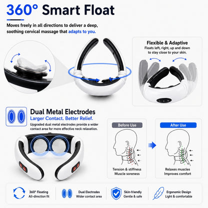 Electric Cervical Pulse Neck Massager Muscle Relax Massage Magnetic Therapy US